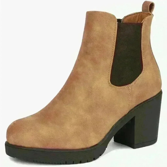 Dream Pairs Women’s FRE High Heel Chelsea Ankle Boots Khaki‎ Size 11 - Picture 1 of 5